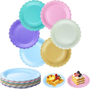 Platos Desechables de Plástico Rosa al por Mayor, Estilo de Pared Simple, para Fiestas y Campamentos - Product Image 1