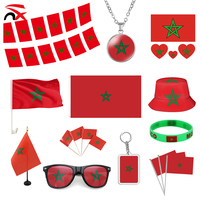 Produits pour les fans de football 2026, drapeaux du Maroc, ensemble de cadeaux souvenirs marocains pour encourager les matchs de football, drapeau à main, chapeau bob