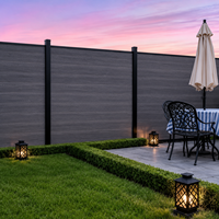 Panneau de clôture à lattes horizontales en aluminium avec panneau co-extrudé 6 pieds, installation facile DIY, poteau thermolaqué, pour jardin extérieur et intimité