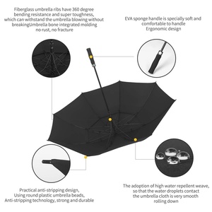 Parapluie moderne à ouverture automatique avec logo personnalisé imprimé par sublimation, cadre en fibre de verre, tissu pongé 190T, idéal pour le sport et la promotion - Product Image 4