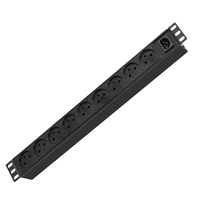 PDU de base israélienne 16A à 9 voies en aluminium avec prises orientées à 45 degrés et câble de 2 m pour la gestion des racks de serveurs
