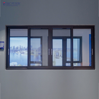 Ventana Corredera de Aluminio con Doble Acristalamiento y Aislamiento Térmico para Villa, Fuson, Gran Venta, Ventana Corredera de Aleación de Aluminio con Aislamiento Acústico