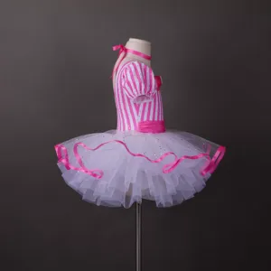Robe à paillettes à rayures pour filles, costume de scène pour bébé, robe de scène, tutu, <span class=keywords><strong>danse</strong></span> mignonne - Product Image 2