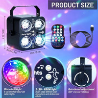 Projecteur LED RVBW pour scène, lumières de discothèque, stroboscope DJ, avec télécommande et contrôle vocal pour piste de danse et mariage | YSH