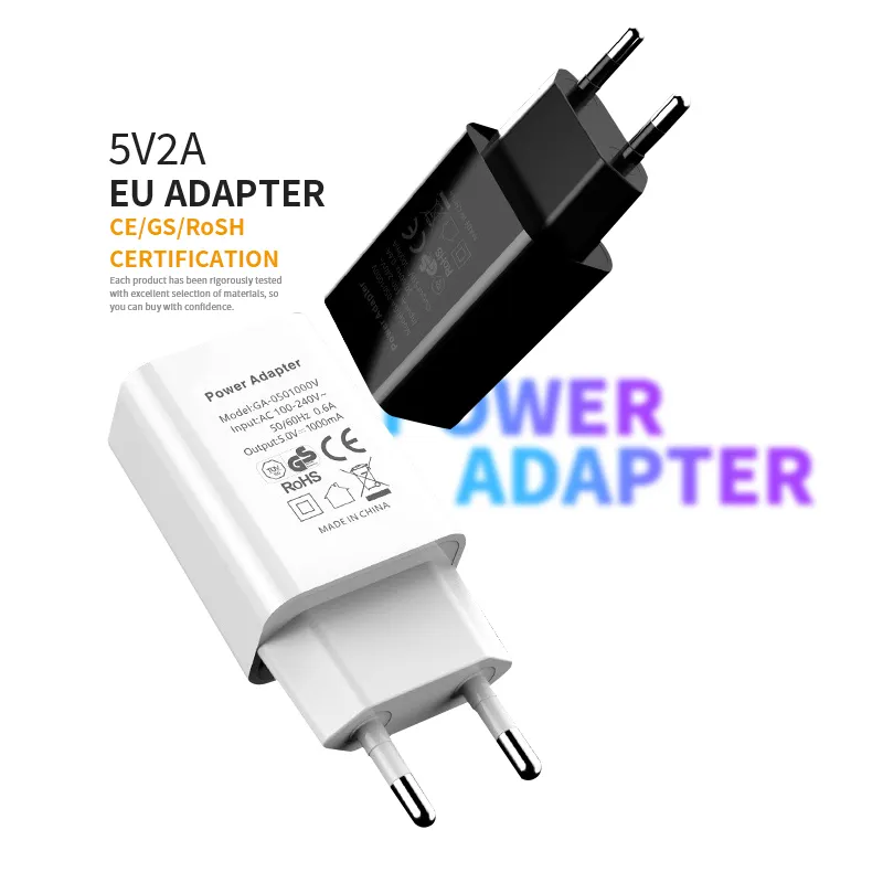 CE certification 5V1A/2A EU Plug USB Wall AC Power Adapter Home Charger Travel Charger