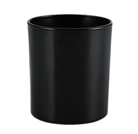 Jars à bougies en verre noir mat givré de luxe avec couvercle en métal doré argenté, couvercle en bois de bambou, couvercle en liège, 7 oz, 10 oz, 15 oz