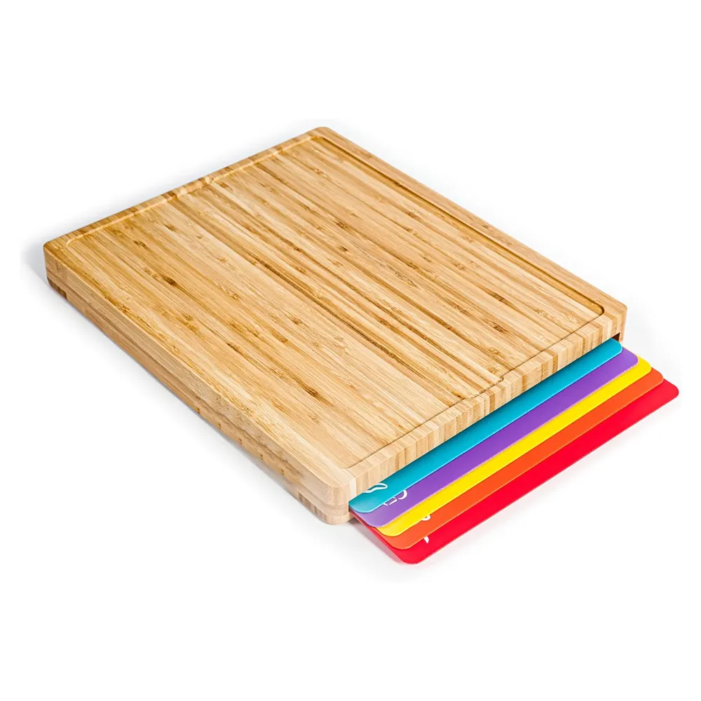 竹まな板のお手入れが簡単な6色分けされた柔軟なカッティングマットフードアイコン