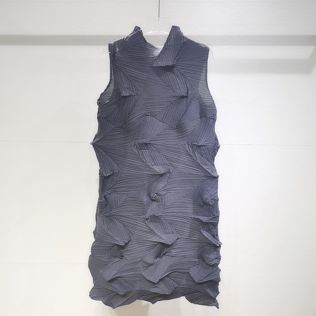 Miyake дизайнерские Роскошные плиссированные летние платья женские повседневные без рукавов Большие размеры Одежда от производителя оптом