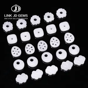 JD Multi Shape Choice Natürliche Hetian White Jade Seiten loch Friedens schnalle Halskette Armband Charms Anhänger für die Schmuck herstellung