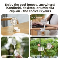 Ventilador Eléctrico Portátil de Escritorio, 3 Velocidades, para iPhone, Viajes al Aire Libre, Hogar, Silencioso, con Clip para Sombrilla