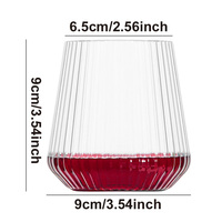 Gobelet à whisky sans pied en plastique rayé réutilisable sans BPA de 14 oz, incassable, en forme d'œuf, transparent, verre à vin rouge classique