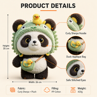 Peluche personnalisée avec yeux cousus sécurisés, rembourrage en coton PP, figurine mascotte OEM ODM pour cadeaux de fêtes