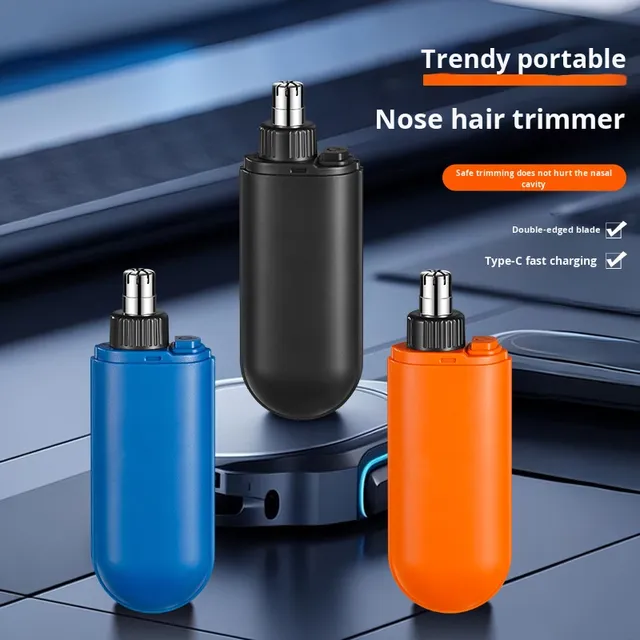 USB Powered Smoking Bottle Charging Nose Hair Trimmer with Scissors Washable Plastic Household Divine Tool