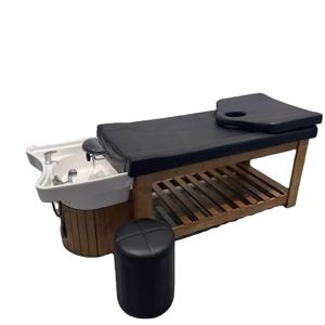 In primo piano shampoo letto in legno massello staffa può essere personalizzato colore può essere hydro massaggio con armadi - Product Image 1