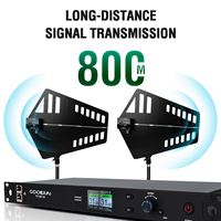 Gooermi TF2016 Répartiteur d'antenne UHF 16 canaux avec amplificateur actif, unité de rack métallique 400-950 MHz pour sonorisation en direct
