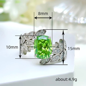 Anello a foglia floreale intrecciata da donna, gioiello fresco e alla moda per le dita - Product Image 4