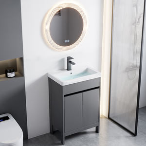 Cabinet <span class=keywords><strong>de</strong></span> toilette <span class=keywords><strong>de</strong></span> salle <span class=keywords><strong>de</strong></span> bain sur pied en pvc sur mesure bon marché pour hôtels, minimalisme personnalisé, vente en gros à bas prix - Product Image 4
