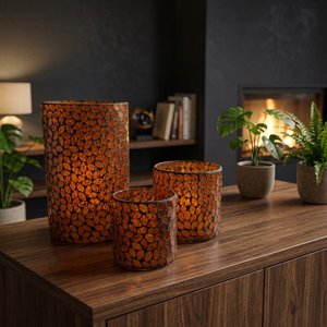 Handmade <b>Heat</b> <b>Resistant</b> Christmas Leopard Print Decal <b>Glass</b> Candle Jars Reusable Round Candle Holders for Home Decor - Product Image 3