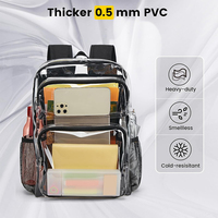 Sac à dos transparent de haute qualité personnalisé, grande capacité, sac de voyage, sac de rangement, sac à dos transparent en PVC imperméable
