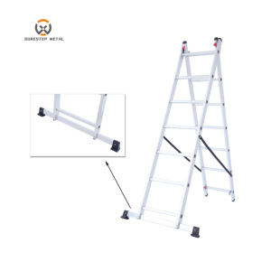 Échelle extensible moderne en aluminium SURESTEP à 2 sections, certifiée EN131, robuste, capacité de charge de 150 kg, pour extérieur et salle de bain - Product Image 6
