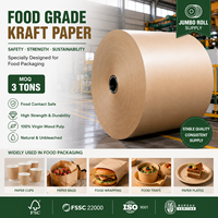 Papier kraft blanc sur mesure 28-50 g/m² pour emballage alimentaire, papier d'emballage pour hamburgers, sandwichs, pains