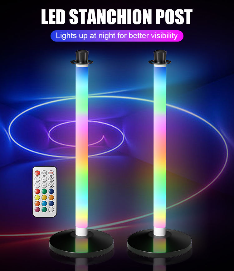 Light Up Rope Sign RGB LED Light-Up Rope Barrier Post New Design Traffic Stanchions for ...