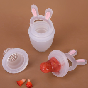 Juguete de alimentación de frutas para bebés, herramienta de mordida de silicona de grado alimenticio con forma de calabaza, diseño de conejo de dibujos animados de 0 a 6 meses - Product Image 2