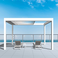 Pergola bioclimatique de luxe en aluminium à lames orientables électriques, avec certificat CE RoHS