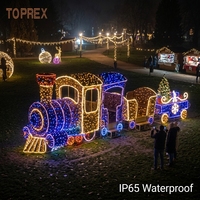 Décoration extérieure de Noël à LED basse tension sécurisée en forme de train pour les aires de jeux pour enfants et les parcs communautaires, spectacle d'éclairage festif
