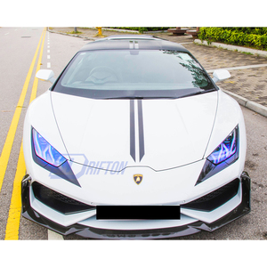 Alerón delantero de fibra de carbono seca estilo DM con divisores laterales para Lamborghini Huracan LP610 2014-2017 - Product Image 2