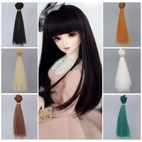 Perruques de poupée droites 15*100cm, résistantes à la chaleur, cheveux de poupée haute température, 1/3 1/6 BJD, perruques de poupée DIY