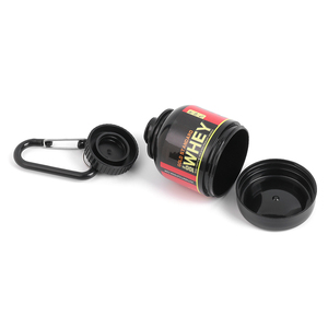 Amzn 100ml 200ml biểu tượng tùy chỉnh Mini Whey Protein bột container với Keychain nhựa xách tay tập thể dục bổ sung Pill chai - Product Image 3