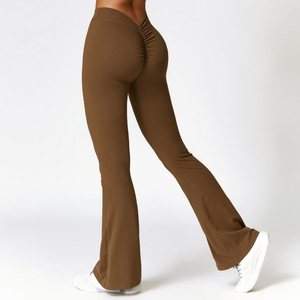 Loungewear évasé court femme cal large culture Mini Nylon pli doux grand Luluflare maternité Scrunch pantalon 2pc colorant Flare Leggings - Product Image 3