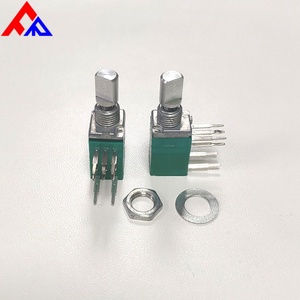 Potentiomètre rotatif à axe plat moleté en métal à insertion latérale 8 broches de haute qualité 10K-100K 20% - Product Image 6