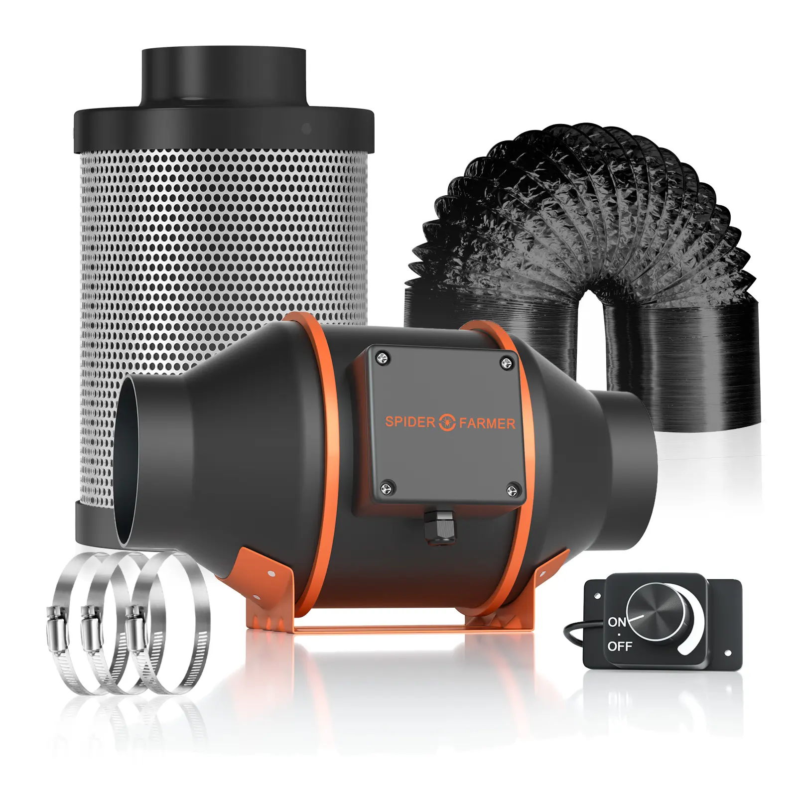 Spider Boer 4 Inch Carbon Filter 205 Cfm In Lijn Kanaalventilator Ventilatie Kit Met Speed Controller Voor Grow Tent kit