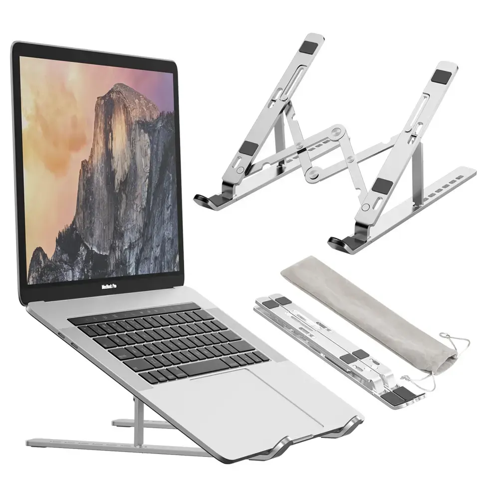 Support d'ordinateur portable haut de gamme en aluminium portable réglable pliable support pour ordinateur portable pour macbook pro