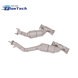 Colector de escape de acero inoxidable T304 con convertidor integrado y protector térmico para BMW 523i E60 E61 N52 3.0L - Product Image 3
