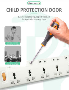 Regleta de Enchufes PRIMA 13A con 10 Tomas, 2 Puertos Tipo C y 2 Puertos USB, Protección Contra Sobrecargas, para Oficina y Hogar, Venta al por Mayor de Fábrica - Product Image 4