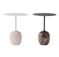 Table d'appoint en marbre naturel, design de mobilier d'intérieur, table multicolore, pilier en pierre de luxe, socle en marbre