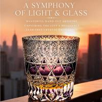 Vaso de Whisky de Cristal Tallado a Mano, Estilo Edo Kiriko, Geométrico, Facetado, para Scotch, Ideal para Regalo