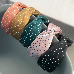 Diadema de tela con lazo de lunares estilo coreano, accesorio para el cabello para mujer, tocado informal - Product Image 2