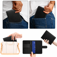 Portefeuille de voyage en cuir personnalisé avec porte-passeport, organiseur pour cartes d'embarquement, argent liquide et stylo