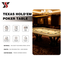 Table de poker Texas Holdem sur pied évasé personnalisée YS OEM, tapis à motif Mandala, 10 porte-gobelets, rail en cuir crème, style casino