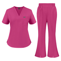 Offre Spéciale : Tenues de Travail Personnalisables pour le Personnel Hospitalier – Ensembles Blouse et Pantalon V-neck pour Femmes