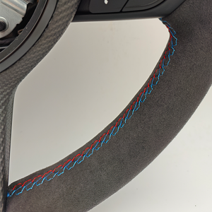 Volant en Alcantara avec garniture en carbone sec style CS pour <span class=keywords><strong>BMW</strong></span> F10 F11 F15 F16 F20 F21 F25 F30 F31 F32 F33 F34 F36 F80 F82 F90 - Product Image 6