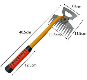 Acciaio al Manganese tirando forcone <span class=keywords><strong>per</strong></span> <span class=keywords><strong>giardinaggio</strong></span> attrezzi agricoli rastrello <span class=keywords><strong>per</strong></span> la rimozione di terreni sciolti ortaggi selvatici pala diserbo strumento più pulito - Product Image 5