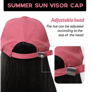 Mũ Bóng Chày Tóc Tóc Giả 26Inch Thẳng Tổng Hợp Tóc Giả Màu Hồng Đỉnh Cap Tóc Giả Thích Hợp Cho Ngoài Trời Mặc Bởi Châu Âu Phụ Nữ Mỹ - Product Image 5