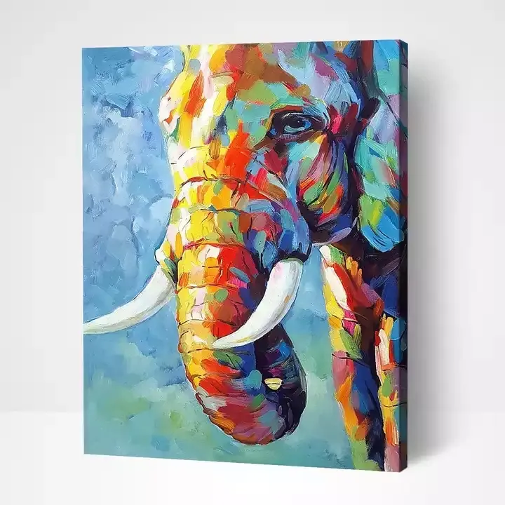 Parede africana elefante pintura tela poster casa arte diy africano arte pintura por números