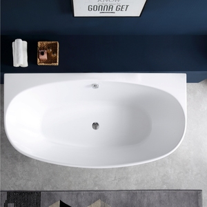 Bañera acrílica rectangular independiente de fácil instalación, superficie sólida lisa, bañera de inmersión de 1.7m, moderna y lujosa, tinas sobreponidas - Product Image 3