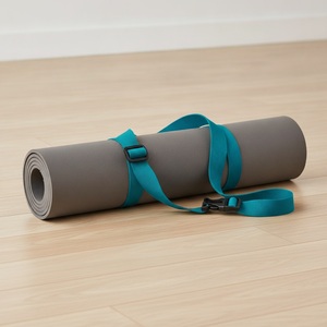 Sangle de transport pour tapis de yoga en polyester imprimé, largeur environ 38 mm, boucles réglables, logo personnalisé par transfert thermique - Product Image 2